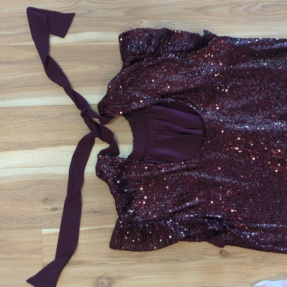 DR2 burgundy blouse Sz S - Picture 3 of 6